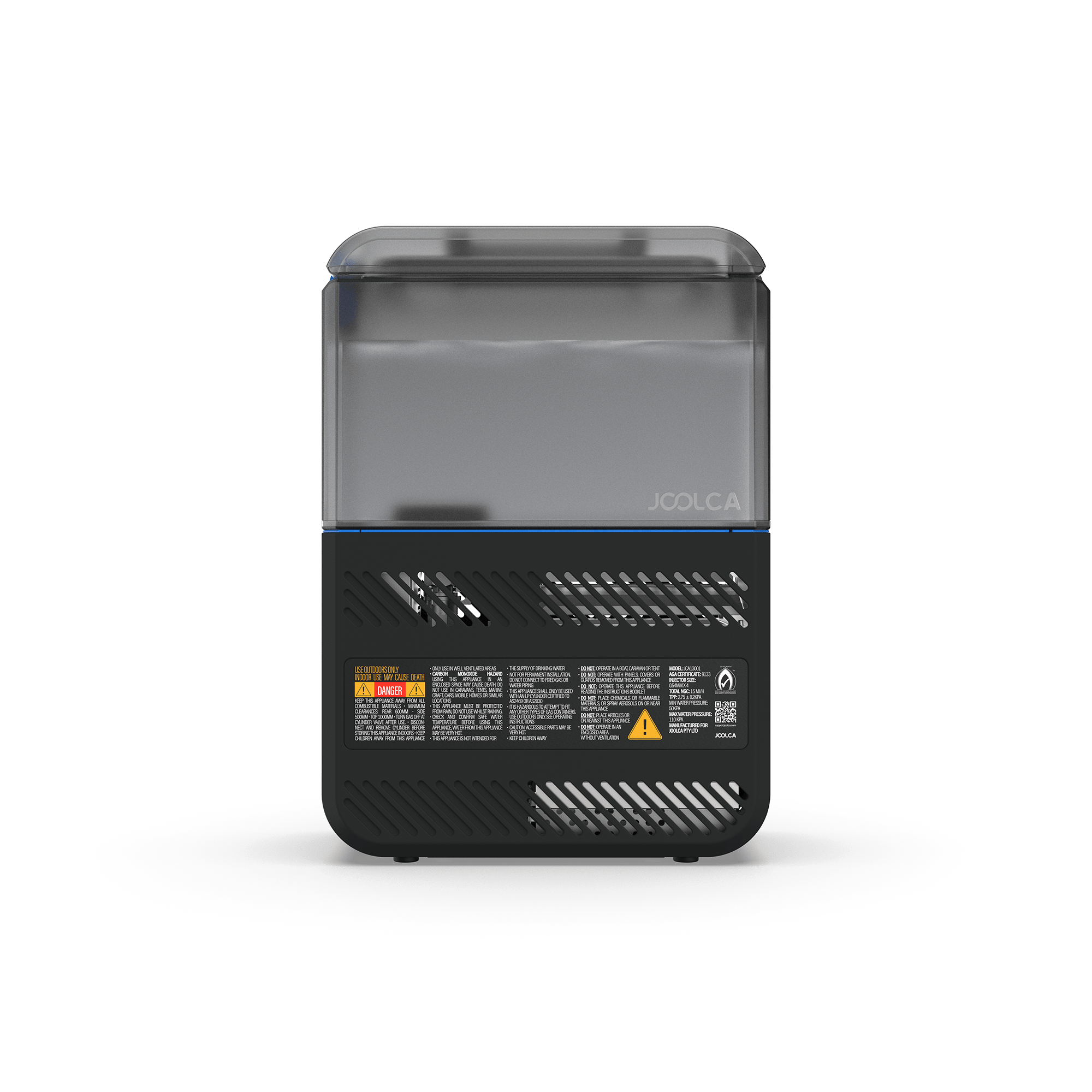 HOTTAP Go rear view with safety and specification labels