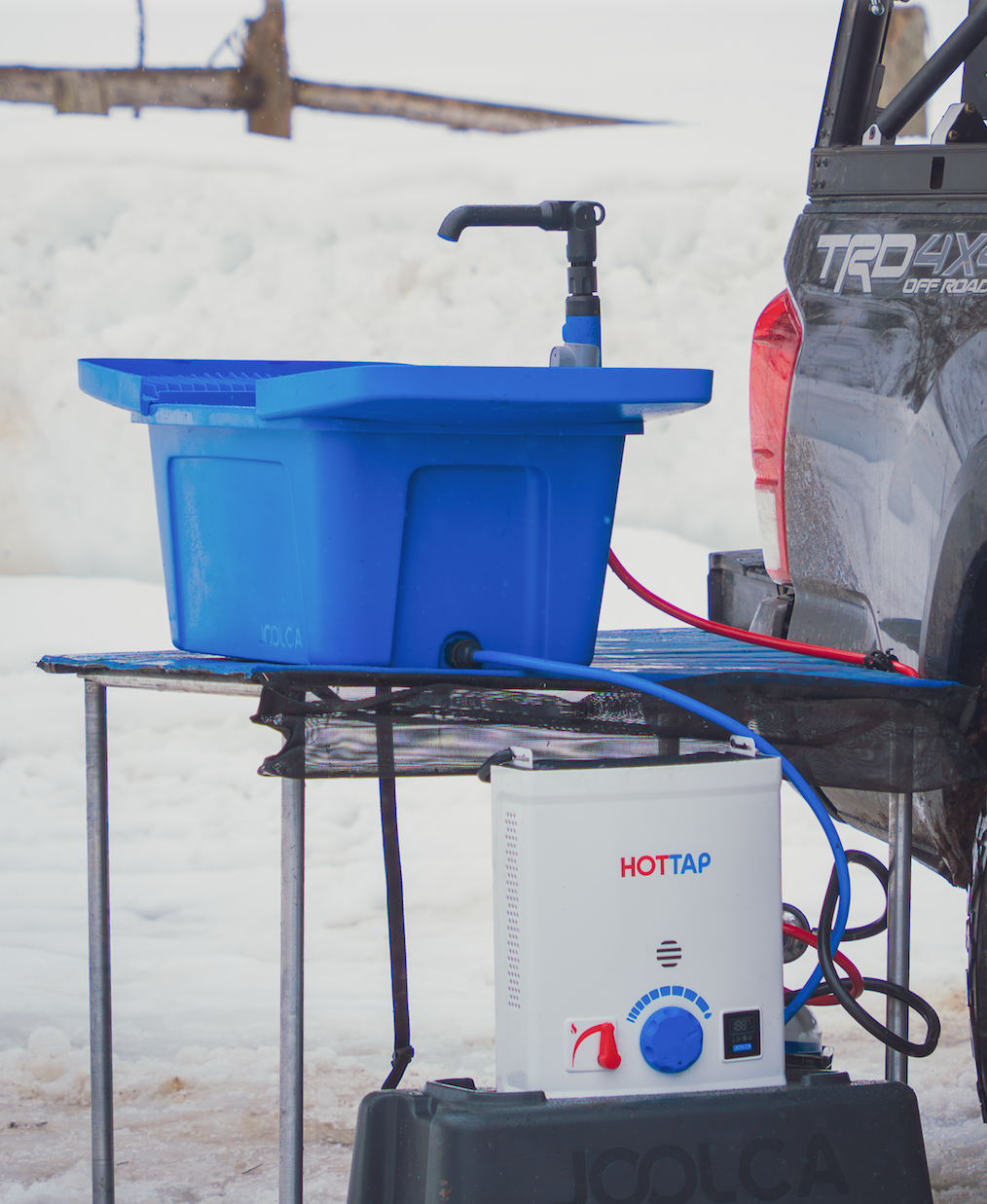 Nomad Sink set up in winter