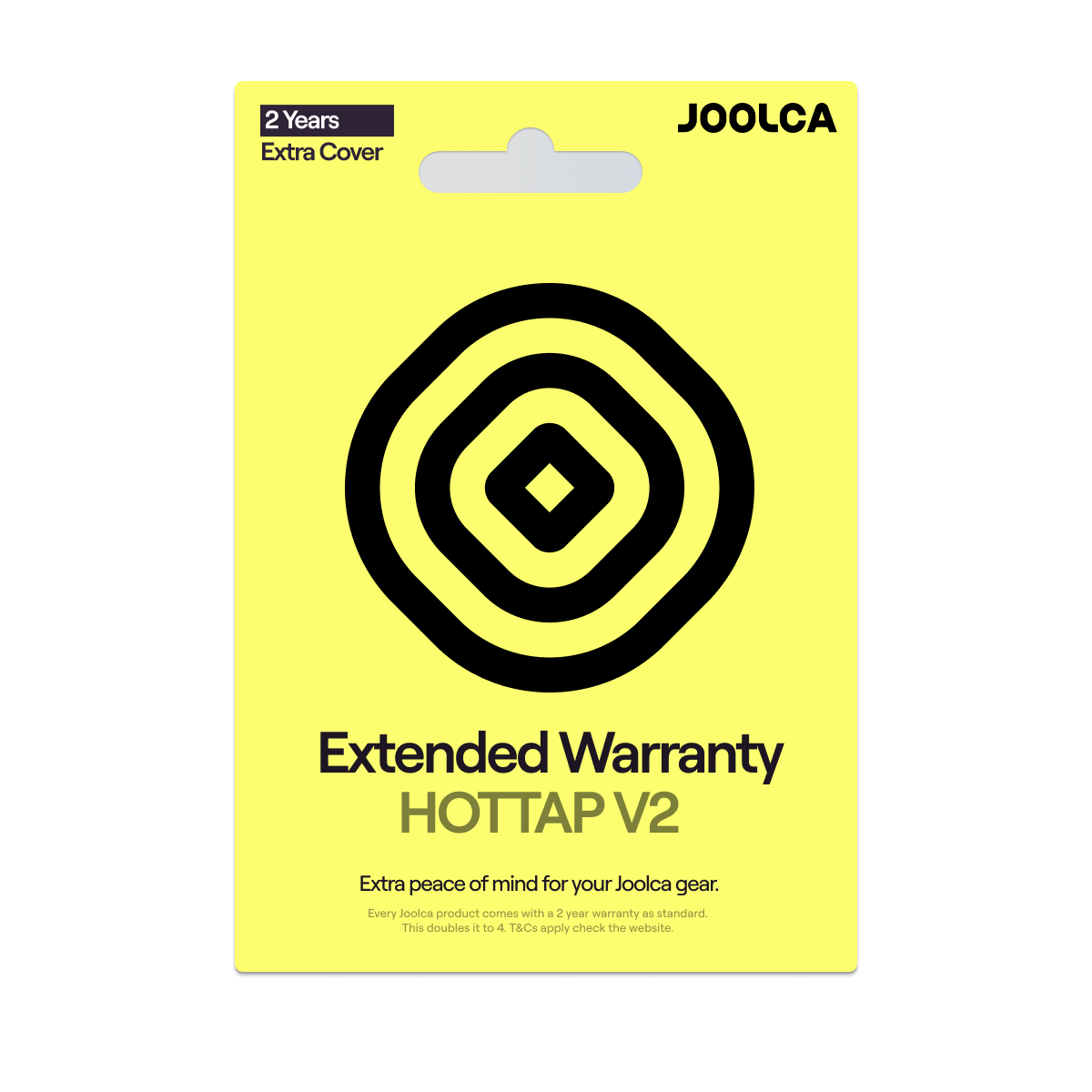 Joolca Extended Warranty card for the HOTTAP V2, 2 years of extra cover