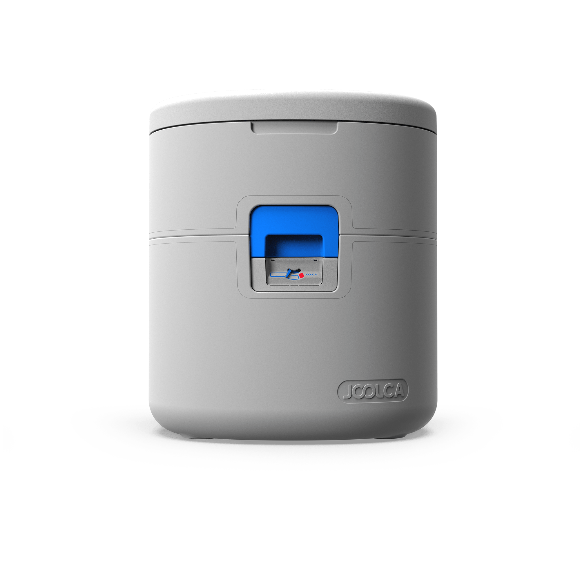 GottaGo portable toilet compact design white blue lid